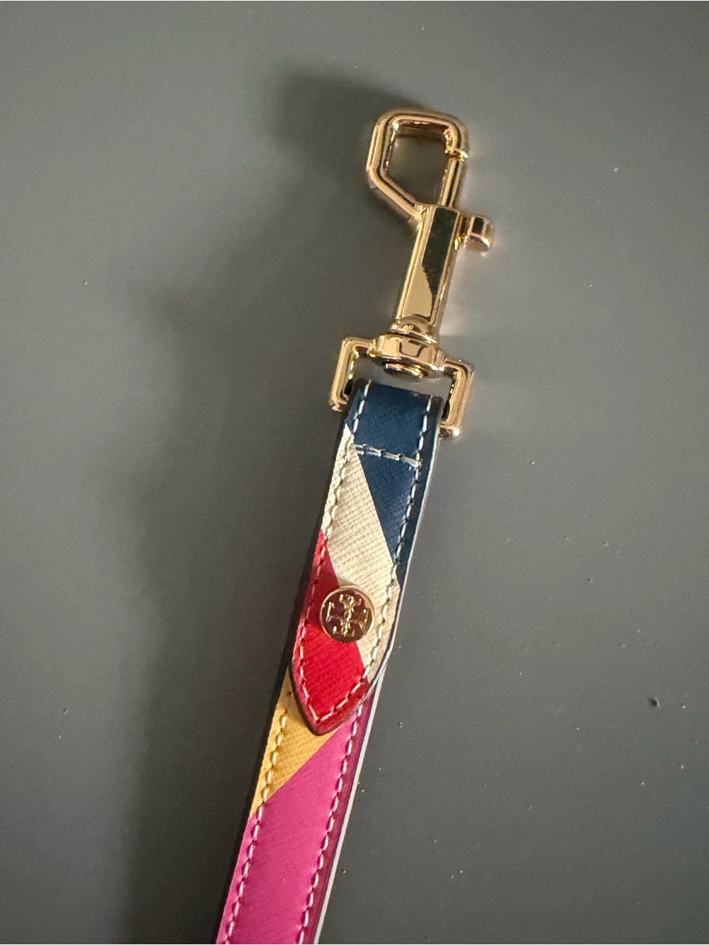 Tory Burch Multi Color Stripe Leather Dog Leash **NWOT** - Picture 2 of 9